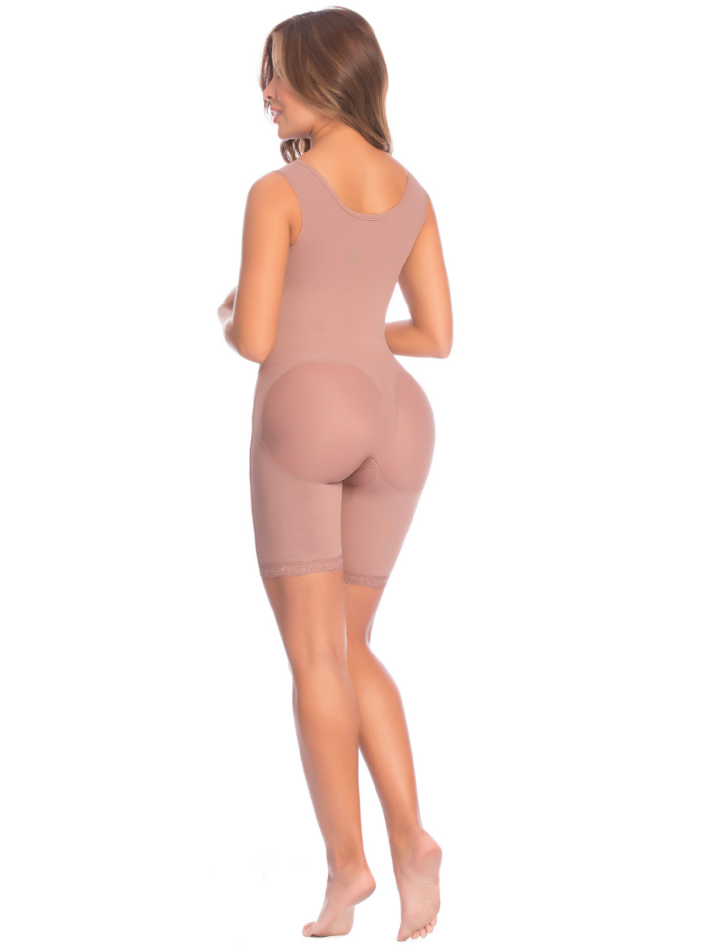 Girdle with Mid-Leg Bra and Side Zipper - Ref 09216