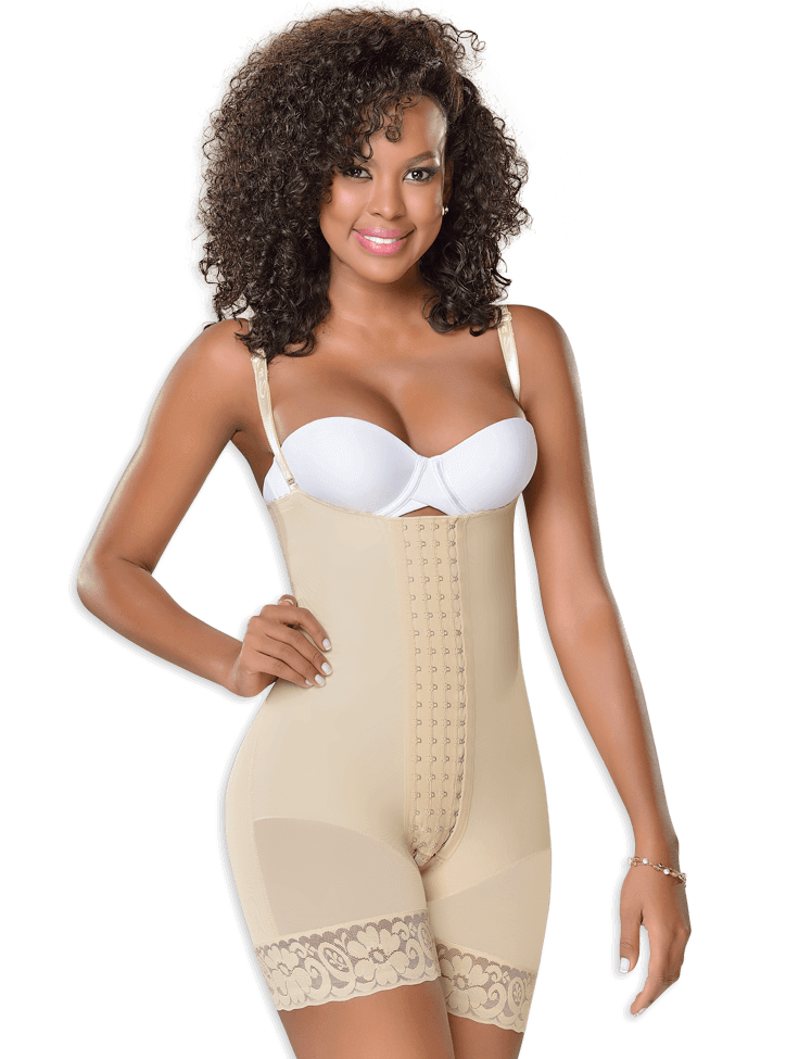 Fajas M&D F0086 - Short strapless molding girdle with 4 fastening