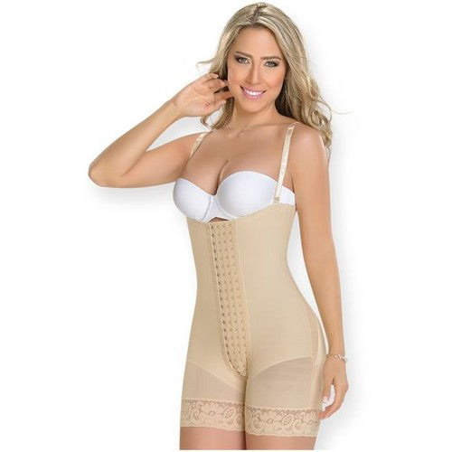Fajas M&D F0086 - Short strapless molding girdle with 4 fastening