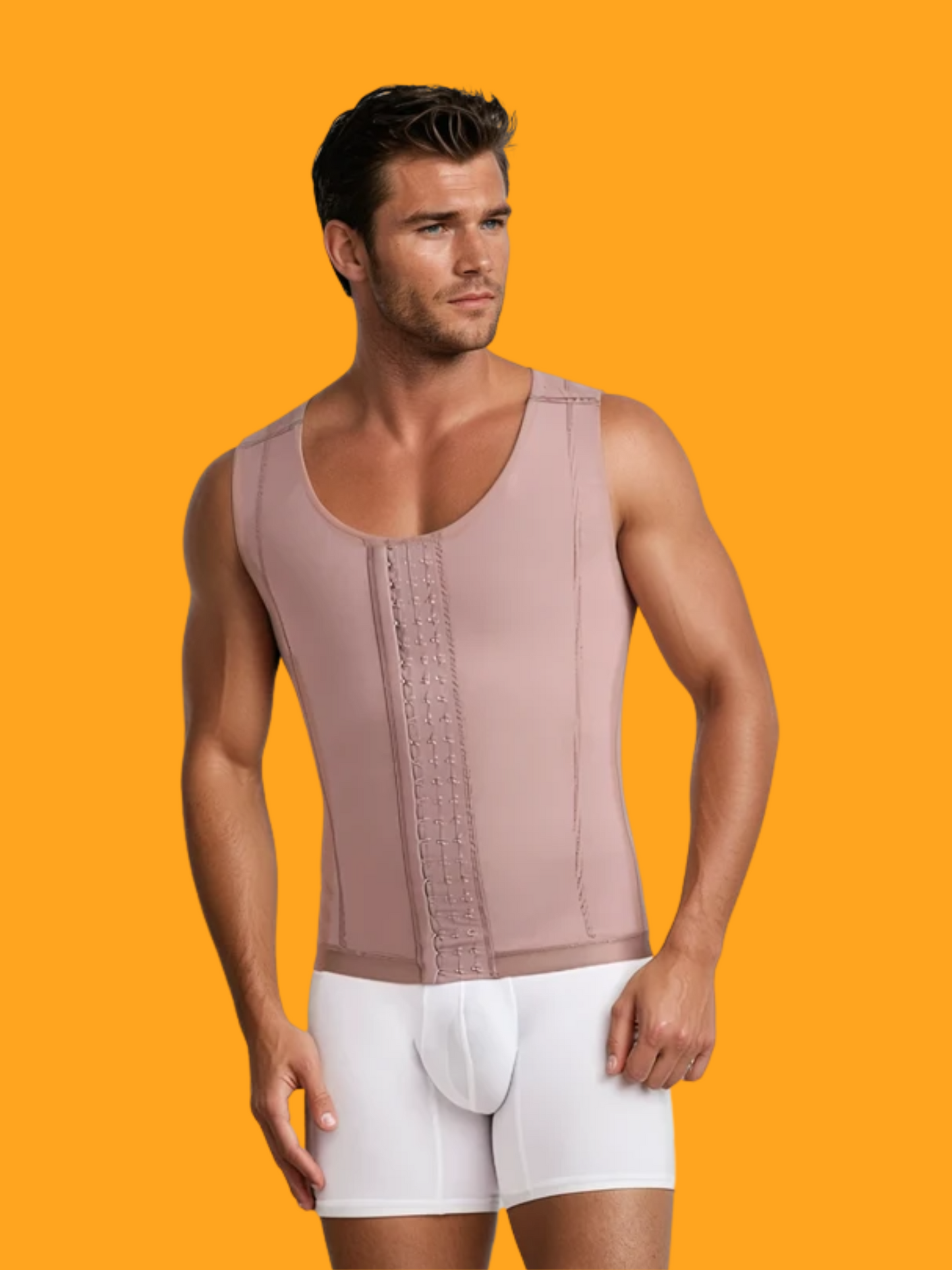 Post-Surgical High Compression Vest Shapewear for Men - Abdomen, Chest &amp; Back Support 09017