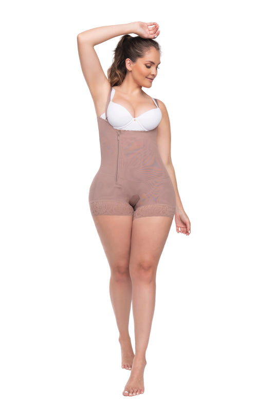 Comfort Strapless Open Bust Body Shapewear with Zipper - Tummy Control and Butt Lifter Ref 11068 / 09068