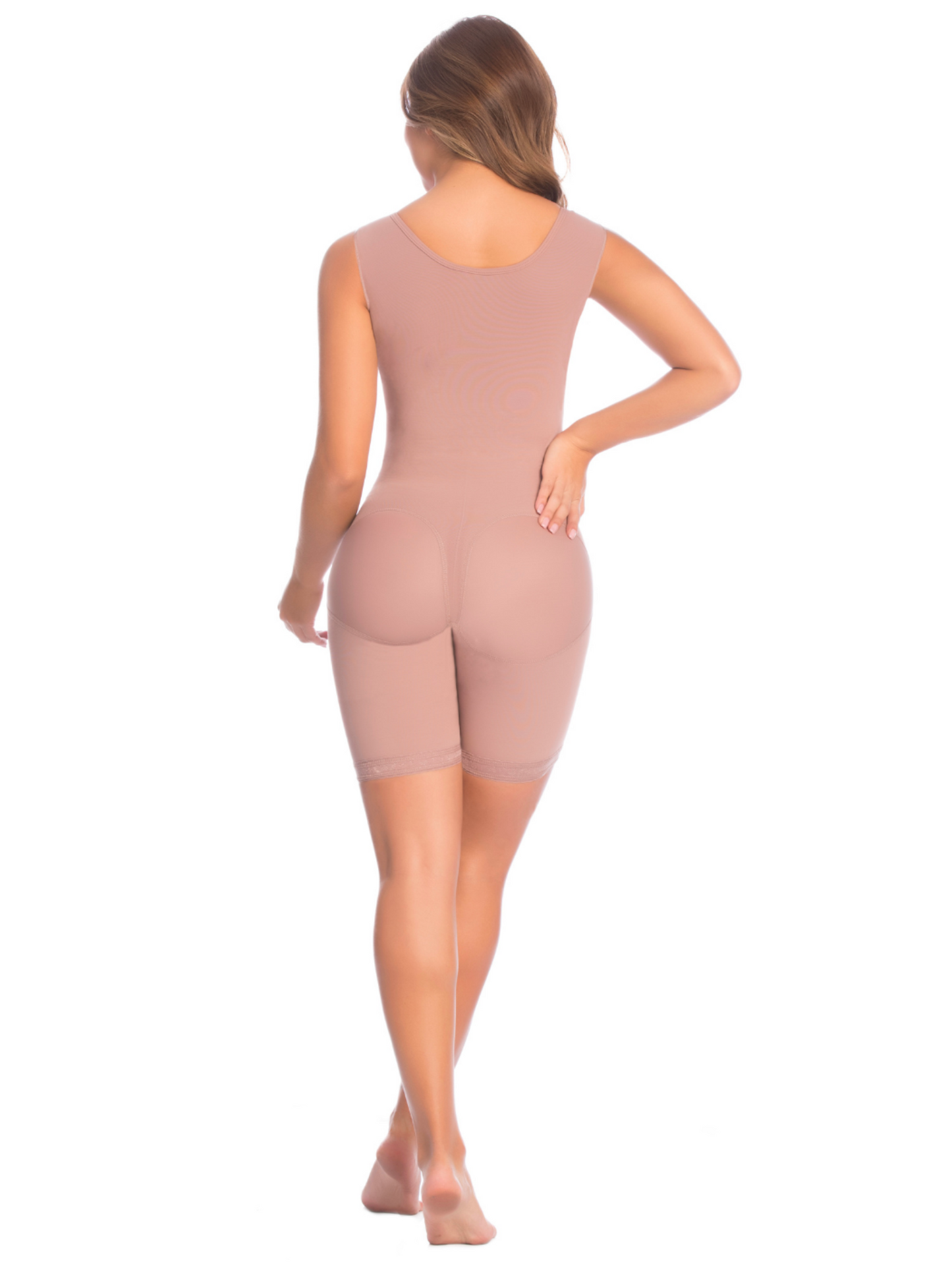 Girdle with mid-leg bra and brooches Fajas Delie 09215