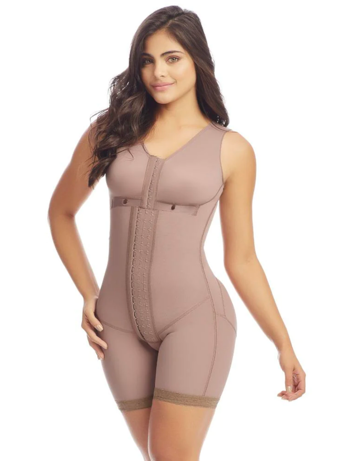 Post-Surgical Girdle with Bra, Armhole Sleeve, and Half-Leg Coverage 09215