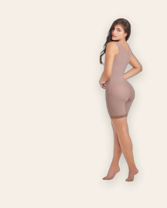 Comfort Body Shapewear with High Back Cover, Butt Lifter, and Tummy Control - Row Hooks Design 09185