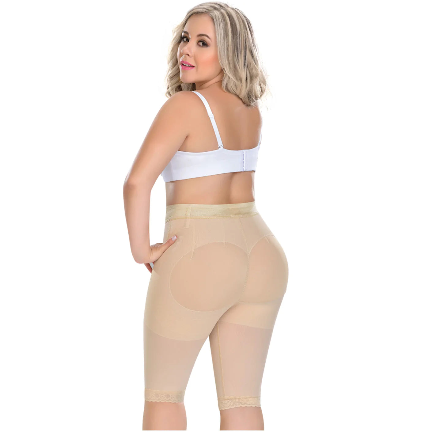 Knee-Length High Waist Shapewear Shorts - 0323